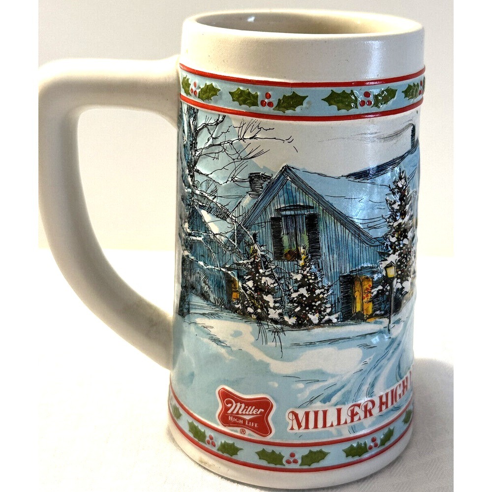 Vintage Christmas Miller High Life Limited Edition Collectible Beer Stein
